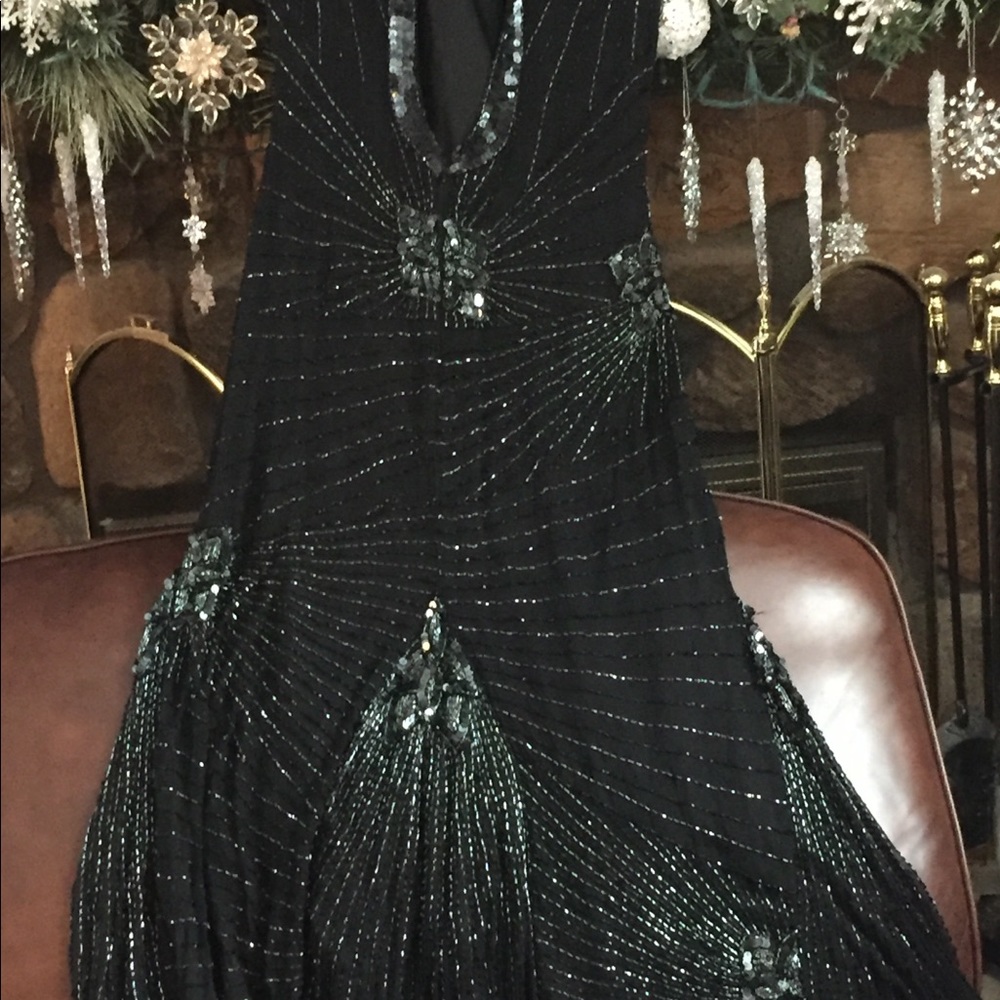 Vintage Stunning Beaded Tea Length Gown - Picture 4 of 8